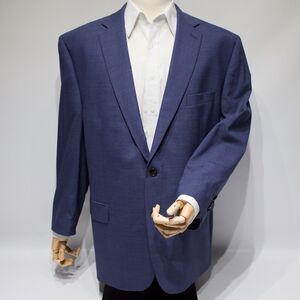 Ralph Lauren Blue Label Men’s Blue Micro Check Wool Blazer Stretch Men Size 50R